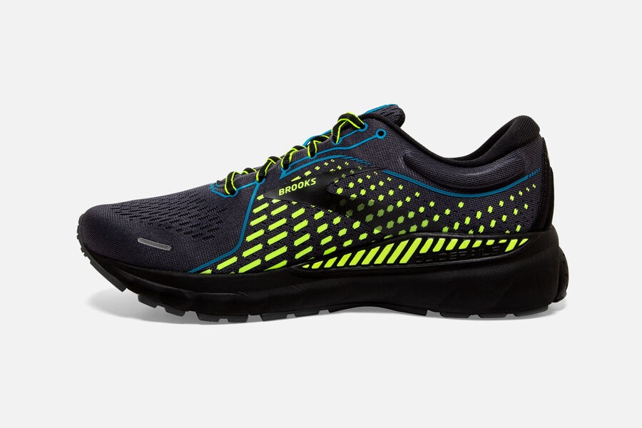 Brooks Running Shoes Mens Black/Blue - Adrenaline GTS 21 Road - 3091-YXBJP